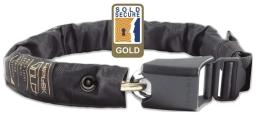 Hiplok Gold Wearable Chain Lock 10Mm X 85Cm - Waist 24-44 Inches (Gold Sold Secure) Black